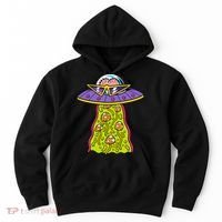 Alien UFO Funky Mushrooms Sci-Fi Fans Hoodie thumb 0
