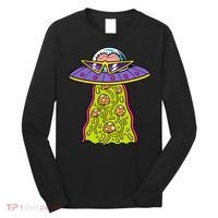 Alien UFO Funky Mushrooms Sci-Fi Fans Long Sleeve Shirt thumb 0