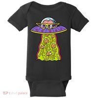 Alien UFO Funky Mushrooms Sci-Fi Fans Baby Bodysuit thumb 0