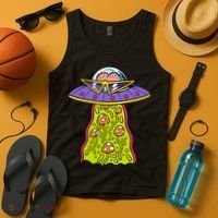 Alien UFO Funky Mushrooms Sci-Fi Fans Tank Top thumb 4