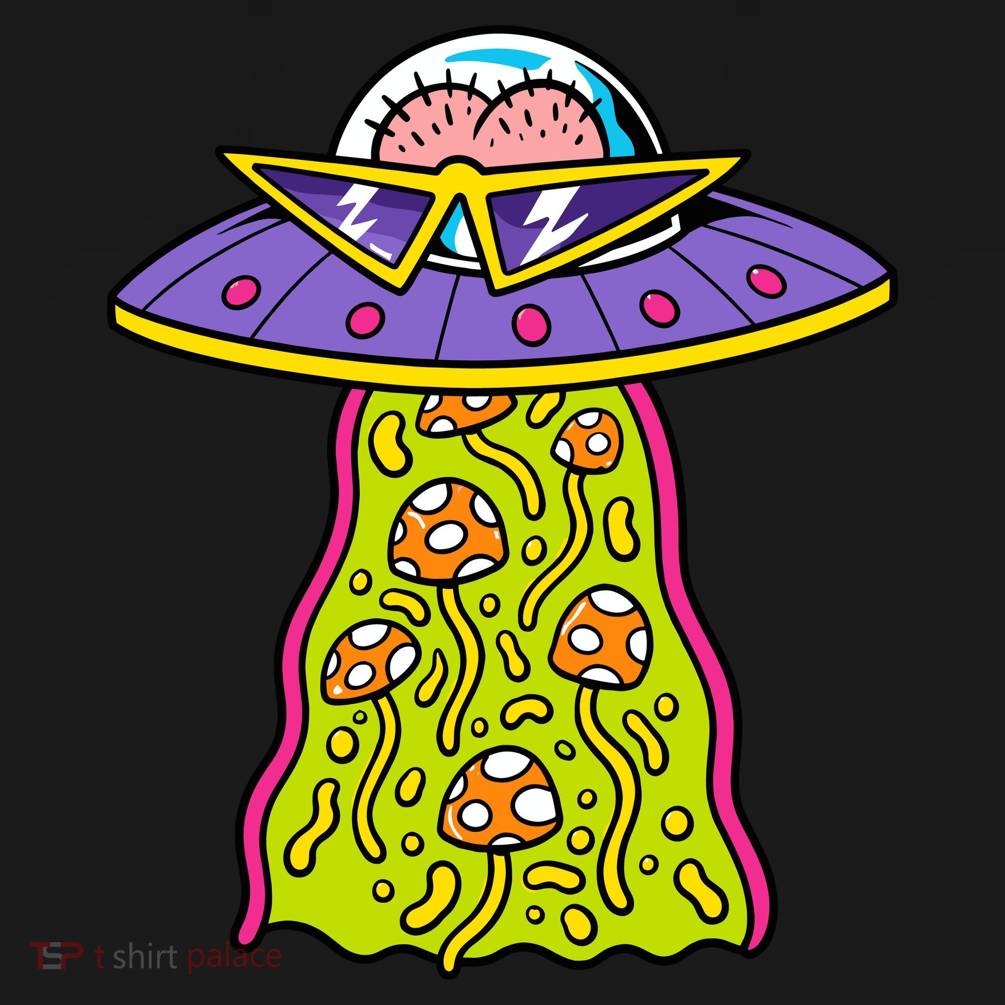 Alien UFO Funky Mushrooms Sci-Fi Fans Tank Top