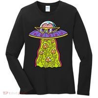 Alien UFO Funky Mushrooms Sci-Fi Fans Women's Long Sleeve Shirt thumb 0