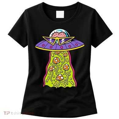 Alien UFO Funky Mushrooms Sci-Fi Fans Women's T-Shirt