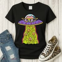 Alien UFO Funky Mushrooms Sci-Fi Fans Women's T-Shirt thumb 3