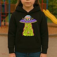 Alien UFO Funky Mushrooms Sci-Fi Fans Kids Hoodie thumb 3