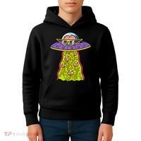 Alien UFO Funky Mushrooms Sci-Fi Fans Kids Hoodie thumb 4
