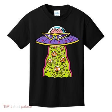 Alien UFO Funky Mushrooms Sci-Fi Fans Kids T-Shirt
