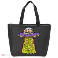 Alien UFO Funky Mushrooms Sci-Fi Fans Tote Bag thumb 0