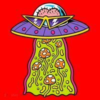 Alien UFO Funky Mushrooms Sci-Fi Fans Santa Hat thumb 1