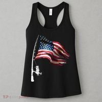 American USA Flag Fishing Pole Women's Tank Top thumb 3