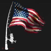 American USA Flag Fishing Pole Kids Sweatshirt thumb 2