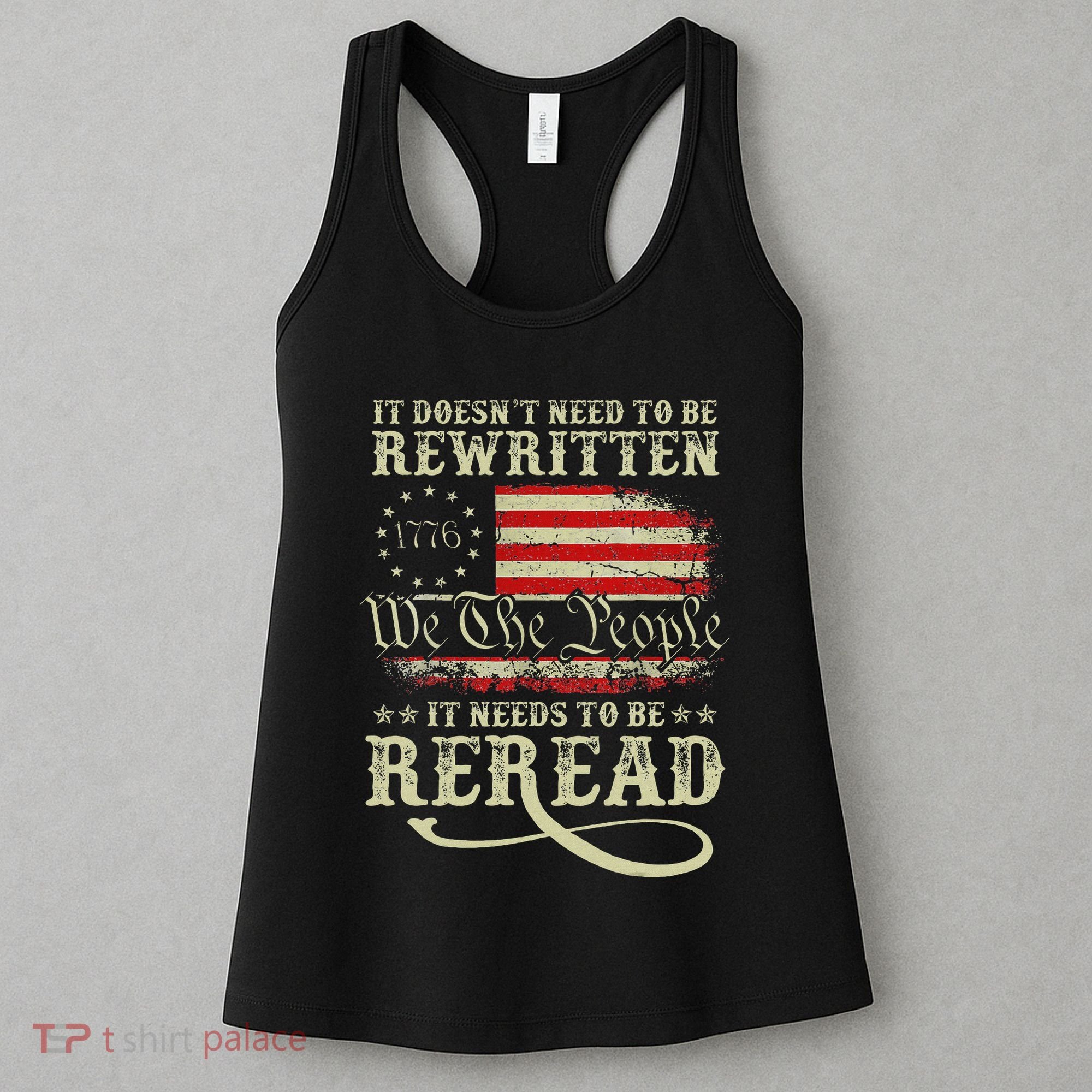 American Us Flag Constitution Of The Usa Needs To Be Reread Women's Tank Top