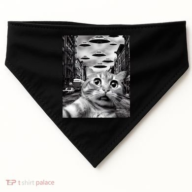 Alien UFO Funny Cat Selfie USA-Made Doggie Bandana