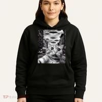 Alien UFO Funny Cat Selfie Hoodie thumb 5
