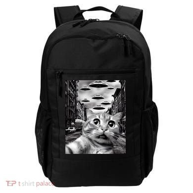 Alien UFO Funny Cat Selfie Backpack