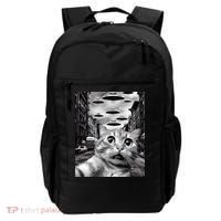 Alien UFO Funny Cat Selfie Backpack thumb 0