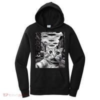 Alien UFO Funny Cat Selfie Women's Hoodie thumb 0