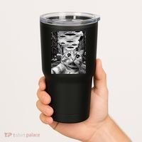Alien UFO Funny Cat Selfie Tumbler thumb 2