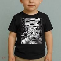 Alien UFO Funny Cat Selfie Toddler T-Shirt thumb 2
