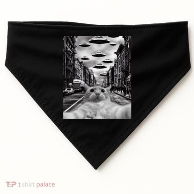 Alien UFO Funny Cat Selfie USA-Made Doggie Bandana
