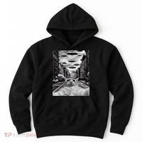 Alien UFO Funny Cat Selfie Hoodie thumb 0
