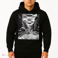 Alien UFO Funny Cat Selfie Hoodie thumb 2