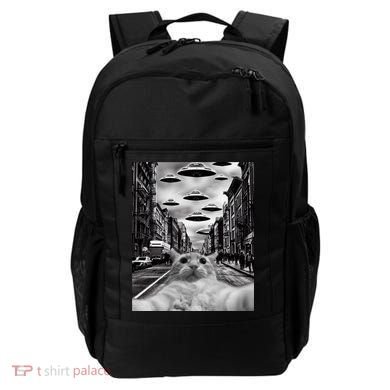 Alien UFO Funny Cat Selfie Backpack