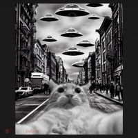 Alien UFO Funny Cat Selfie Bucket Hat thumb 4