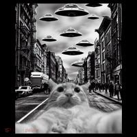 Alien UFO Funny Cat Selfie Coffee Mug thumb 5