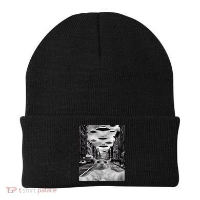 Alien UFO Funny Cat Selfie Beanie