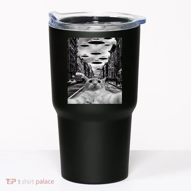 Alien UFO Funny Cat Selfie Tumbler