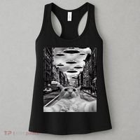 Alien UFO Funny Cat Selfie Women's Tank Top thumb 3