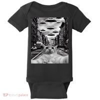 Alien UFO Funny Cat Selfie Baby Bodysuit thumb 0