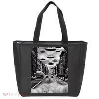 Alien UFO Funny Cat Selfie Tote Bag thumb 0