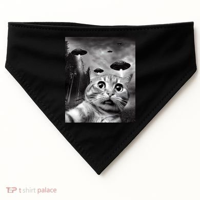 Alien UFO Funny Cat Selfie USA-Made Doggie Bandana