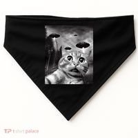 Alien UFO Funny Cat Selfie USA-Made Doggie Bandana thumb 0