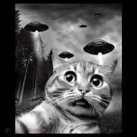 Alien UFO Funny Cat Selfie Hoodie thumb 7