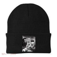Alien UFO Funny Cat Selfie Beanie thumb 0