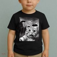 Alien UFO Funny Cat Selfie Toddler T-Shirt thumb 2