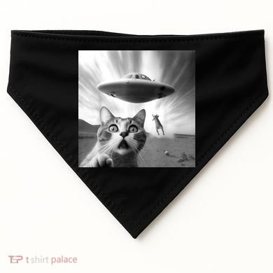 Alien UFO Funny Cat Selfie USA-Made Doggie Bandana