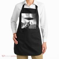 Alien UFO Funny Cat Selfie Apron thumb 2