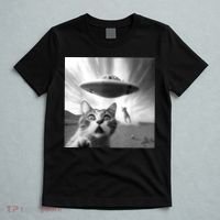 Alien UFO Funny Cat Selfie T-Shirt thumb 5