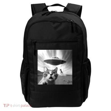Alien UFO Funny Cat Selfie Backpack