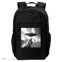 Alien UFO Funny Cat Selfie Backpack thumb 0