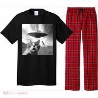 Alien UFO Funny Cat Selfie Pajama Set thumb 0
