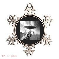 Alien UFO Funny Cat Selfie Ornament thumb 0