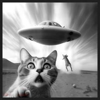 Alien UFO Funny Cat Selfie Hat thumb 2