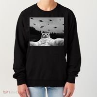 Alien UFO Funny Cat Women's Sweatshirt thumb 0
