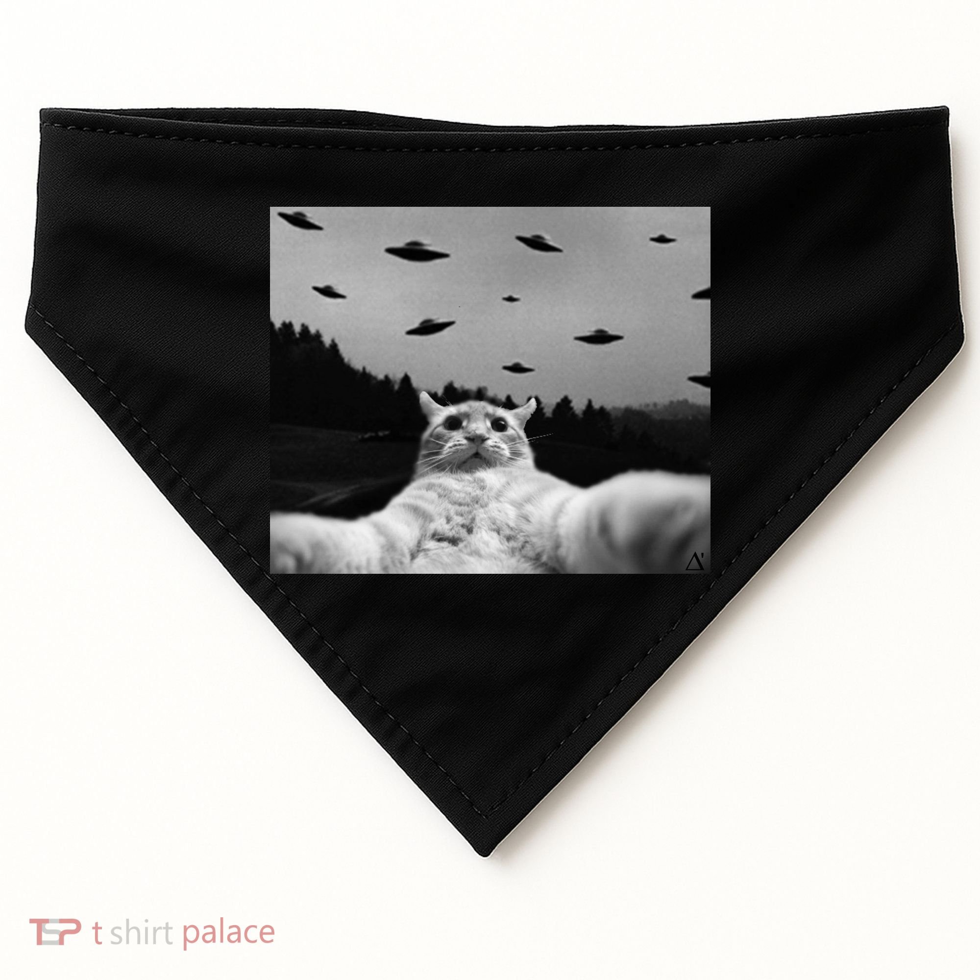 Alien UFO Funny Cat USA-Made Doggie Bandana