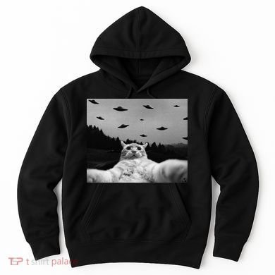 Alien UFO Funny Cat Hoodie